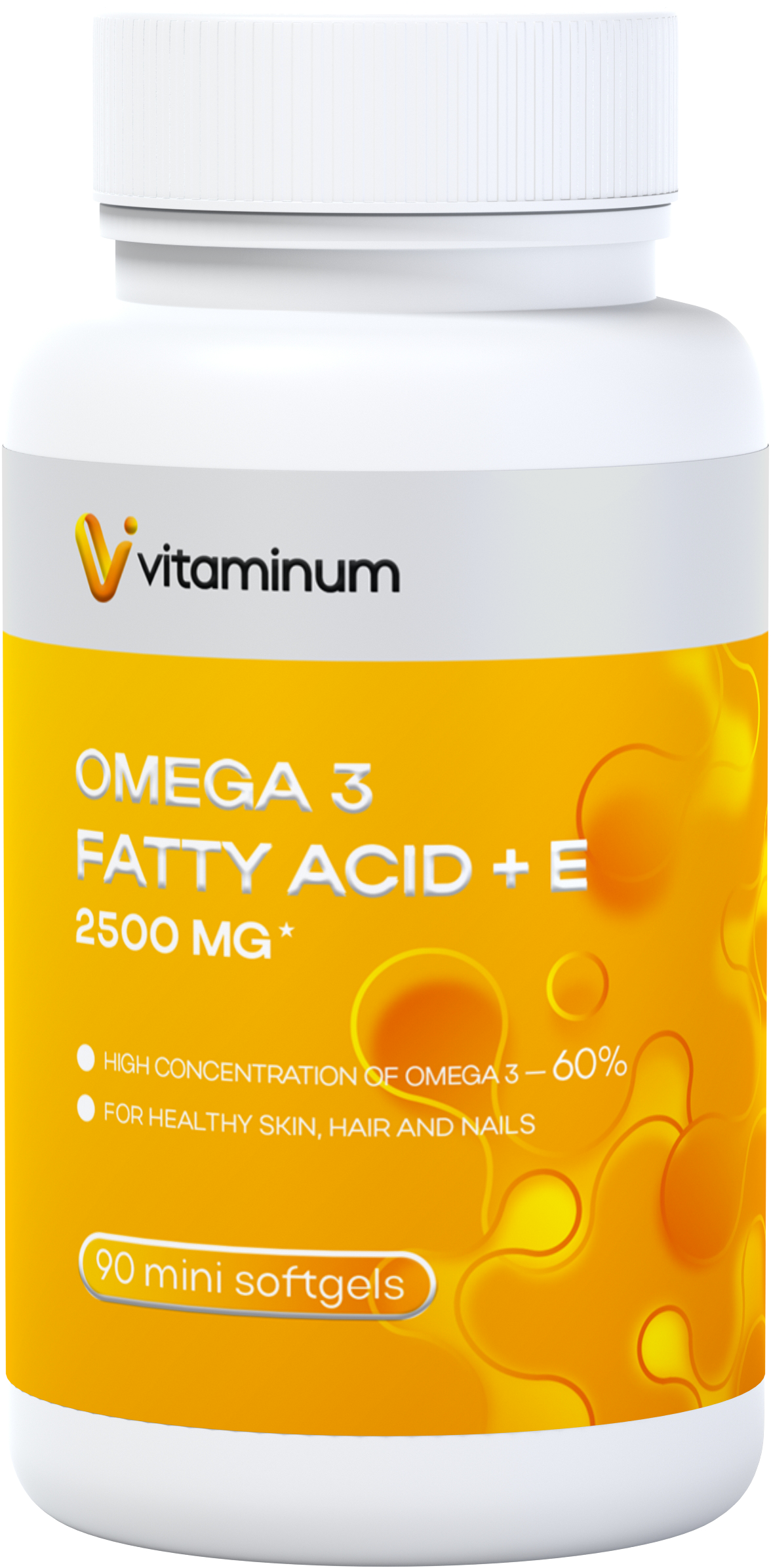  Vitaminum ОМЕГА 3 60% + витамин Е (2500 MG*) 90 капсул 700 мг   в Волгограде