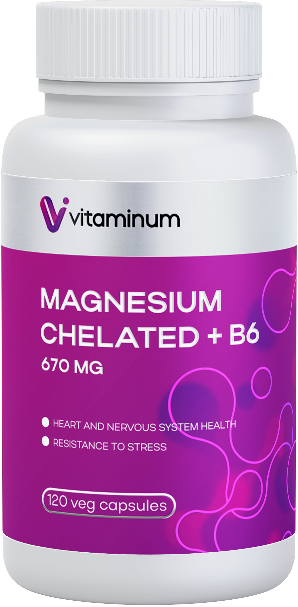  Vitaminum МАГНИЙ ХЕЛАТ + витамин В6 (670 MG) 120 капсул 800 мг  в Волгограде